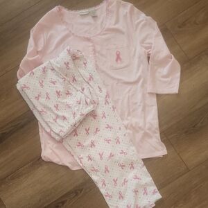 Women Pajamas with Breast Cancer Ribbon Design